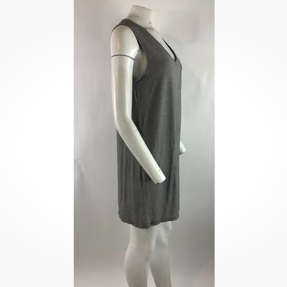 Madewell Sz M Jersey Pullover V Neck Casual Dress Gray Viscose Elastane - Picture 3 of 6